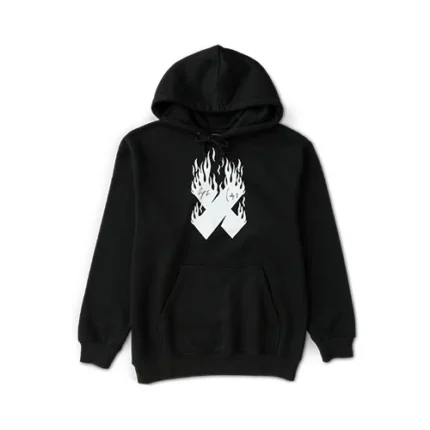 X Flames Logo Black Hoodie