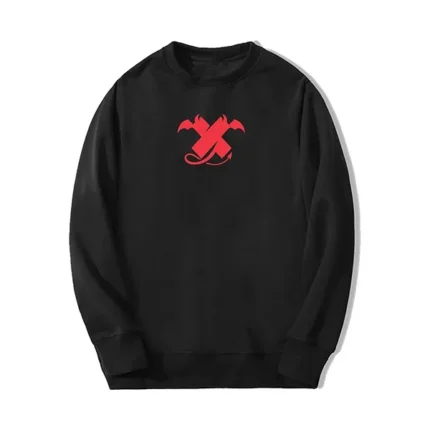 Devil X Red Logo Black Sweatshirt