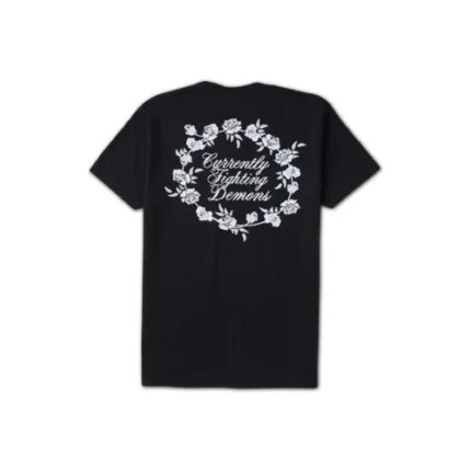 Floral Note Logo Black T-Shirt