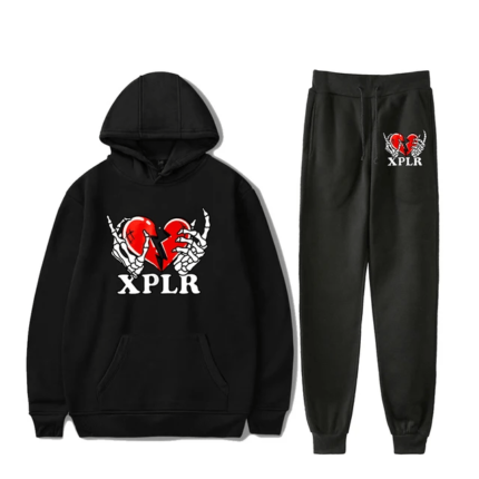 Xplr Merch Logo Heartbreak Black Tracksuit